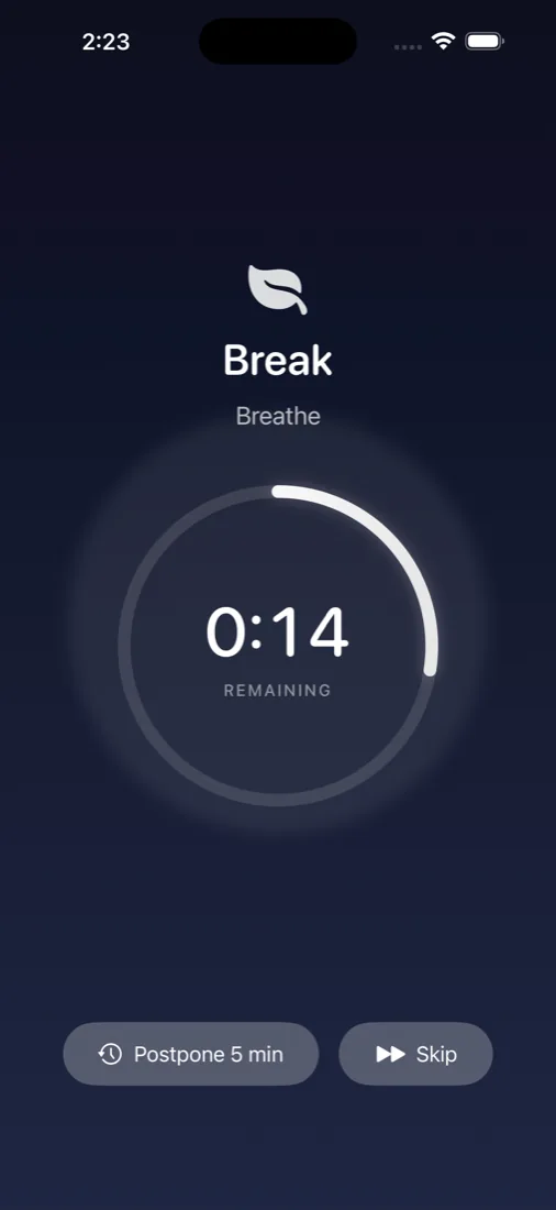 The same break on iPhone