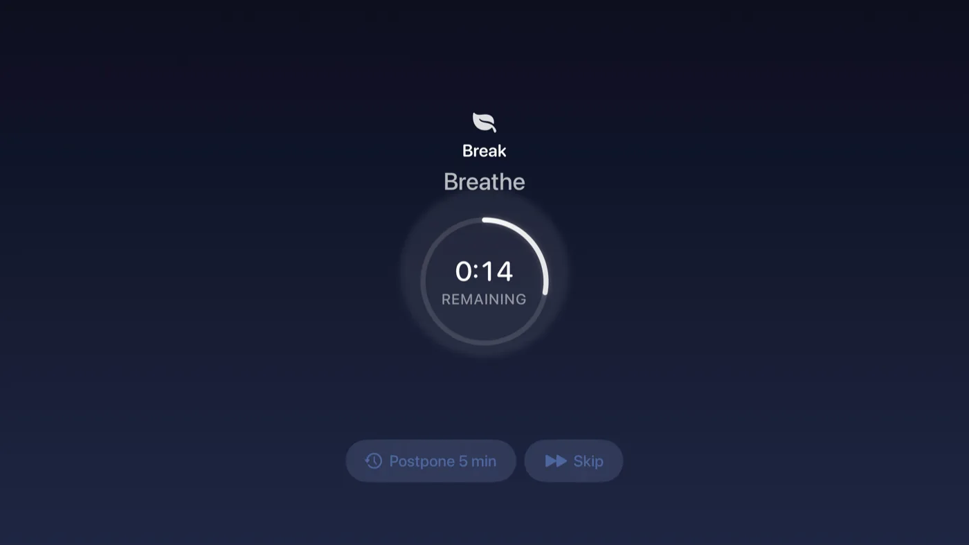 The same break on Apple TV